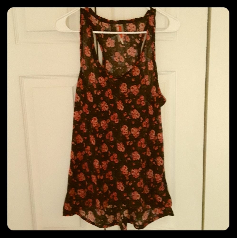 3/ $15 Free People Floral Sheer Tank Top
